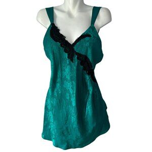 Vtg 90s Victoria's Secret Gold Label Green Satin Mini Nightgown Sexy Size Medium